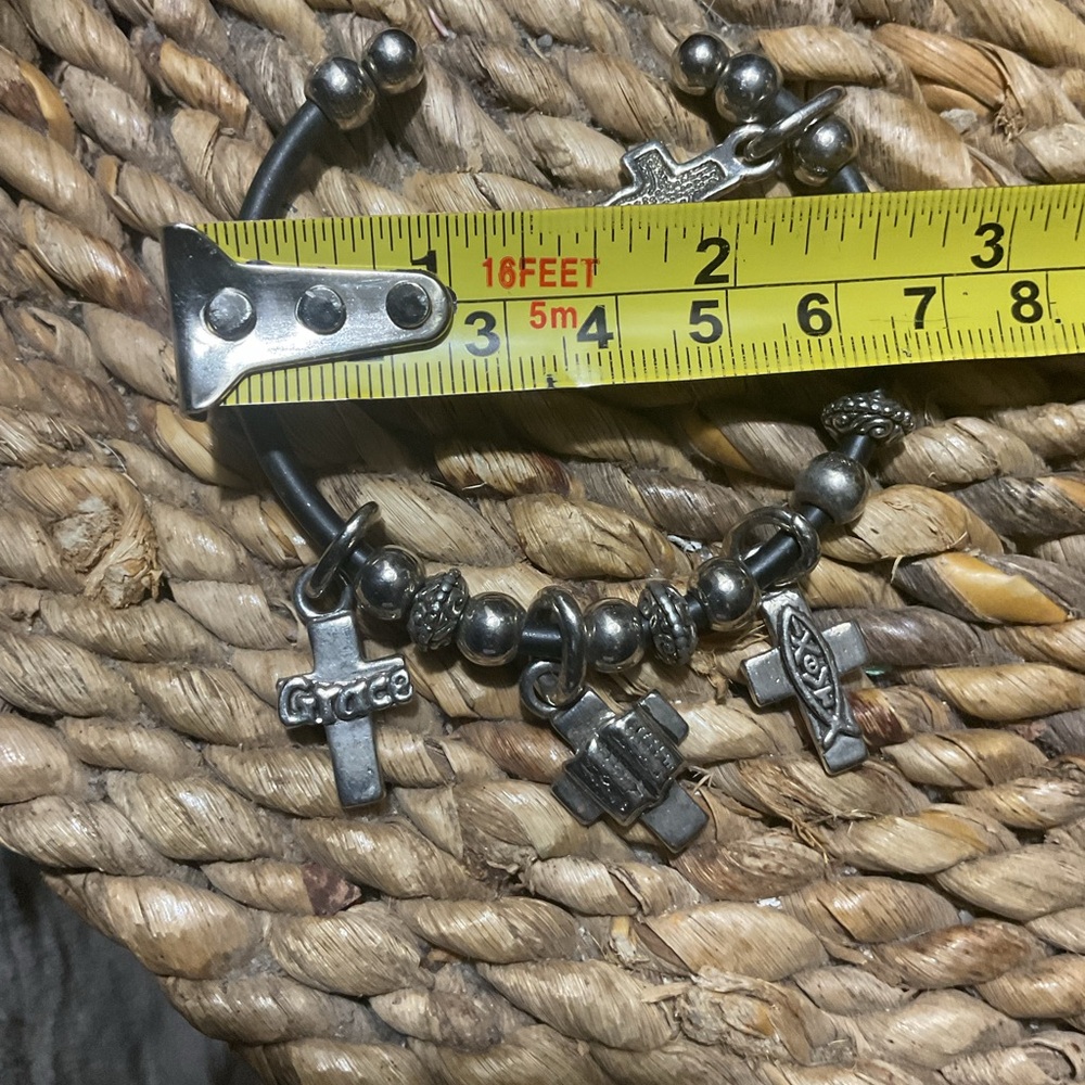 Bracelet ladies cross jewelry boutique boho shabby chic spiritual encouragement - Picture 2 of 2